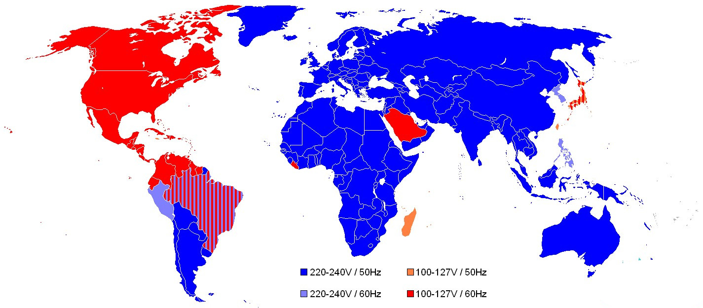 world voltage map